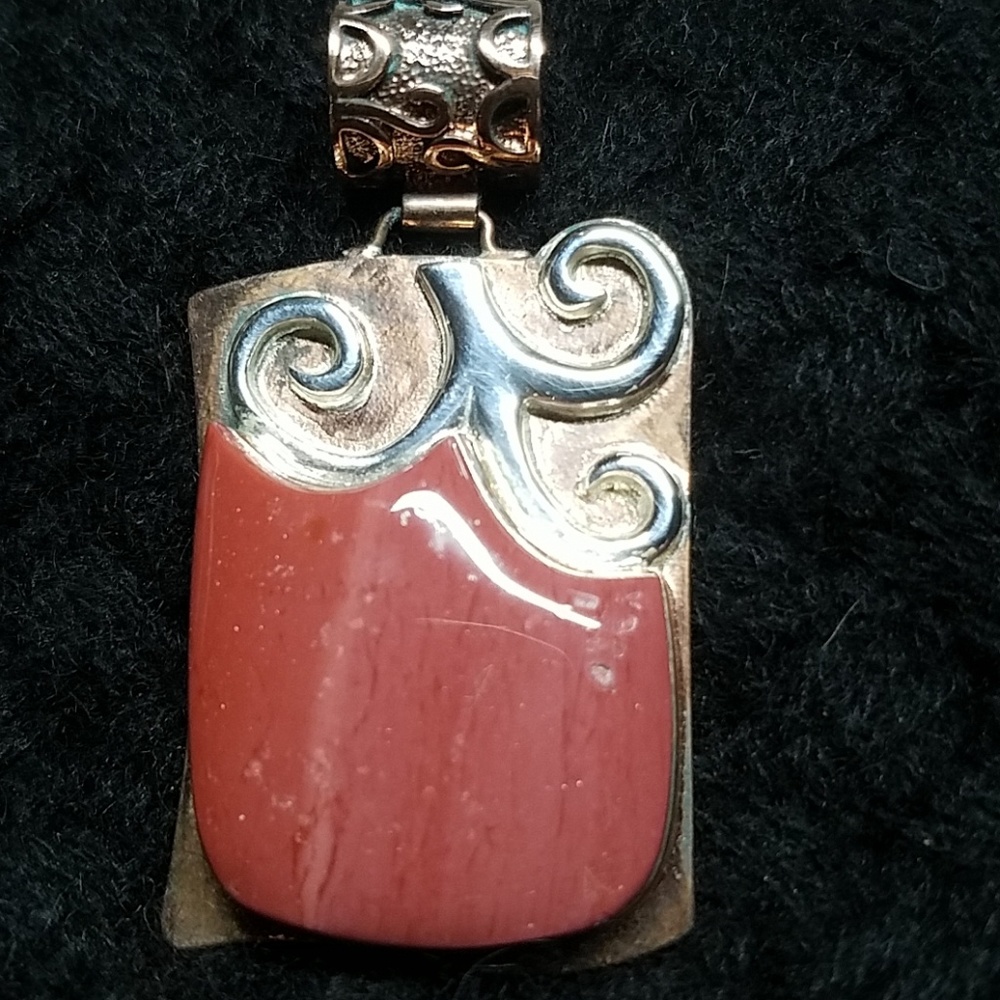 Jay King  copper&silver asymmetricmookite pendant